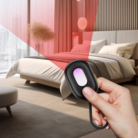 Wykrywacz ukrytych kamer Baseus Heyo Series II z alarmem i mini latarką + kabel Baseus Simple USB-A - USB-C - czarny