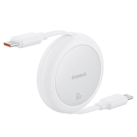Kabel zwijany Baseus Free2Pull 60W USB-C - USB-C 1m - biały