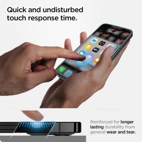 Szkło hartowane Spigen Glas.tR 'EZ Fit' iPhone 13 / 13 Pro / 14 / 16e - przezroczyste