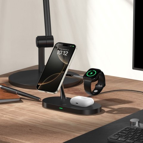 Ładowarka Bezprzewodowa Magnetyczna MagSafe Tech-Protect A12 3w1 - Czarna