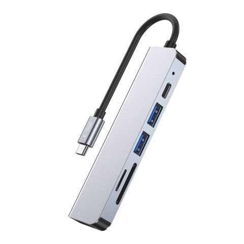 Tech-Protect V4-Hub Adapter 6w1 Szary