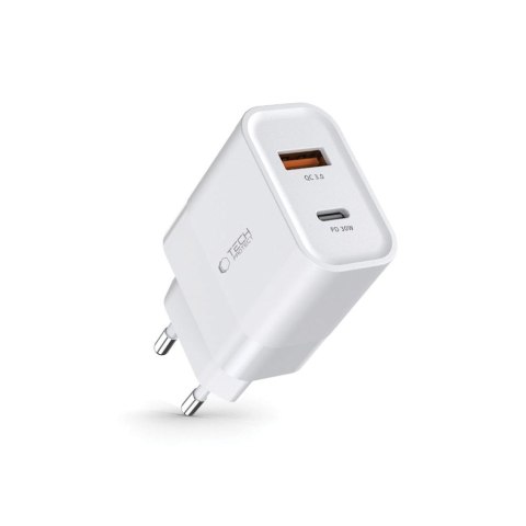Ładowarka Sieciowa Tech-Protect C30W 2-Portowa PD 30W / QC3.0 - Biała