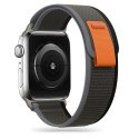 Tech-Protect Nylon pasek do Apple Watch 8 / 9 / 10 / 11 / SE / Ultra (44 / 45 / 46 / 49 mm) czarno-pomarańczowy