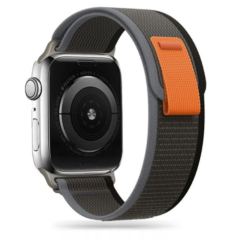 Tech-Protect Nylon pasek do Apple Watch 8 / 9 / 10 / 11 / SE / Ultra (44 / 45 / 46 / 49 mm) czarno-pomarańczowy
