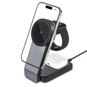 Tech-Protect Qi15W-A28 3w1 magnetyczna Ładowarka bezprzewodowa MagSafe czarny
