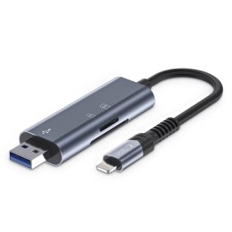 Tech-Protect UltraBoost Czytnik Kart SD & Micro SD Lightning & USB Szary