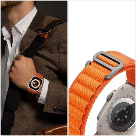 Tech-Protect Nylon Pro pasek do Apple Watch 8 / 9 / 10 / 11 / SE / Ultra (44 / 45 / 46 / 49 mm) tytanowo-oliwkowy