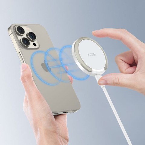 Tech-Protect Qi15W-A33 magnetyczna Ładowarka bezprzewodowa MagSafe biały