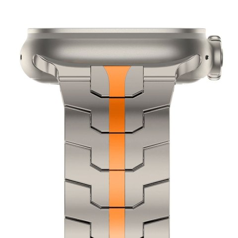 Tech-Protect Stainless Line Apple Watch 8 / 9 / 10 / 11 / SE / Ultra (44 / 45 / 46 / 49 mm) Tytanowy/Pomara?czowy