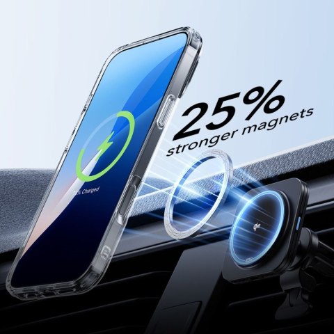 ESR Classic Hybrid Kickstand HaloLock MagSafe & Tempered Glass iPhone 16 Plus przezroczysty biały