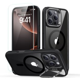 ESR Classic Hybrid Kickstand HaloLock MagSafe & Tempered Glass iPhone 16 Pro przezroczysty czarny