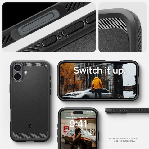 Spigen Rugged Armor Mag MagSafe iPhone 16 - Matowy Czarny