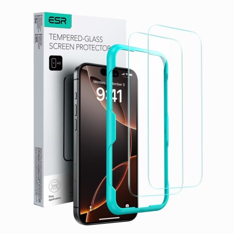 Szkło hartowane ESR Tempered Glass 2-pack iPhone 16 przezroczysty (Clear)