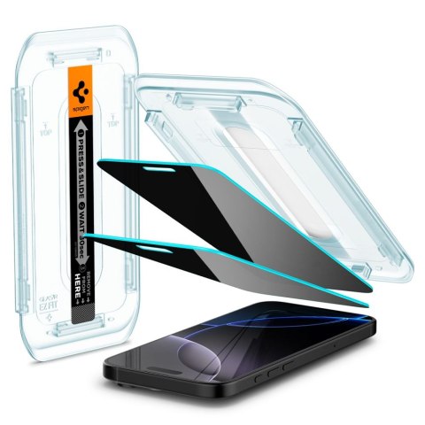 Szkło prywatyzujące Spigen Glas.tR 'EZ Fit' 2-Pack iPhone 16 Pro Max / 17 Pro Max prywatność
