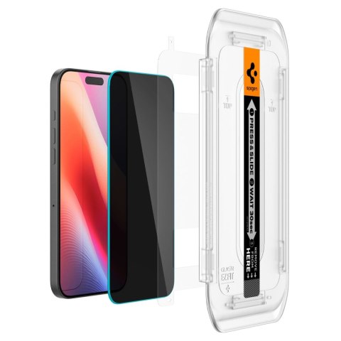 Szkło prywatyzujące Spigen Glas.tR 'EZ Fit' 2-Pack iPhone 16 Pro Max / 17 Pro Max prywatność