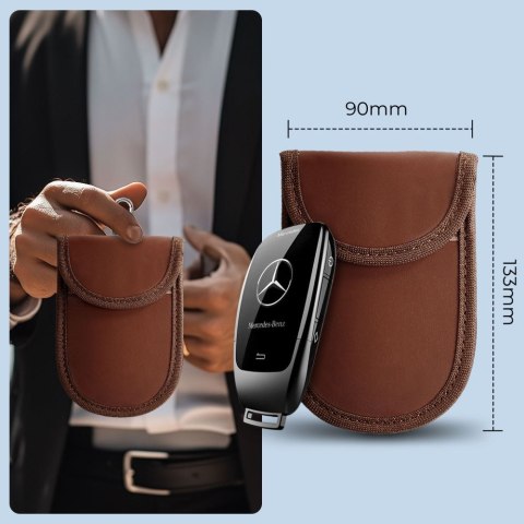 Etui blokujące sygnał RFID / blokada kluczyka keyless Tech-Protect KLR100 Faraday - Espresso