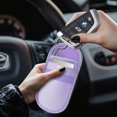 Etui blokujące sygnał RFID / blokada kluczyka keyless Tech-Protect KLR100 Faraday - Lawendowe