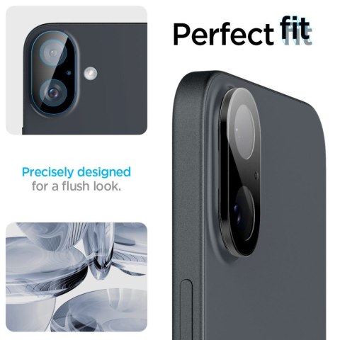 Osłona Aparatu Spigen Optik Glas.tR Camera Protector 2-Pack iPhone 16 / 16 Plus - Czarna