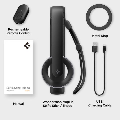 Spigen S571W MagSafe Bluetooth Selfie Stick Tripod - Czarny
