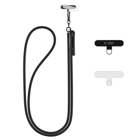 Smycz do Telefonu Tech-Protect C1S Rope Crossbody Strap - Czarno-Czarna