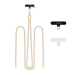 Smycz do Telefonu Tech-Protect C2S Rope Crossbody Strap - Beżowa ze Zotym