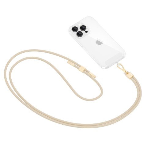 Smycz do Telefonu Tech-Protect C2S Rope Crossbody Strap - Beżowa ze Zotym