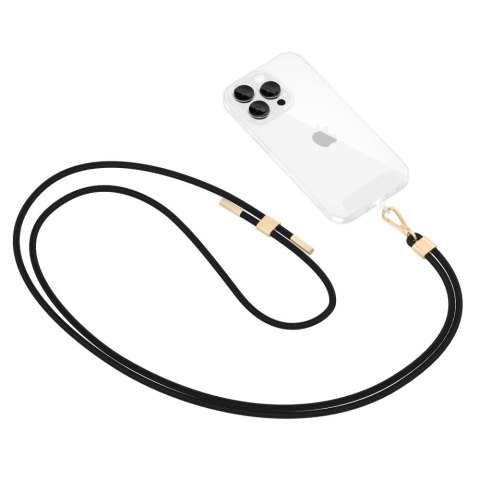 Smycz do Telefonu Tech-Protect C2S Rope Crossbody Strap - Czarna ze Zotym