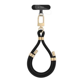 Smycz na Nadgarstek Tech-Protect C4S Rope Wrist Strap - Czarna ze Zotym