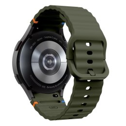 Tech-Protect Silicone Sport pasek do Samsung Galaxy Watch 4 / 5 / 5 Pro / 6 / 7 / FE zielony wojskowy