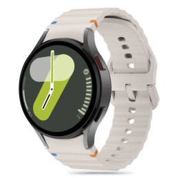 Tech-Protect Silicone Sport pasek do Samsung Galaxy Watch 4 / 5 / 5 Pro / 6 / 7 / FE jasny beż
