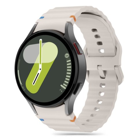Tech-Protect Silicone Sport pasek do Samsung Galaxy Watch 4 / 5 / 5 Pro / 6 / 7 / FE jasny beż
