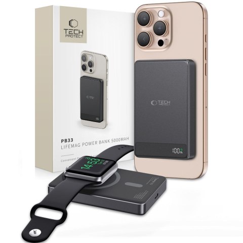 Tech-Protect PB33 LifeMag MagSafe power bank 5000mAh czarny