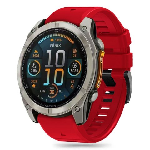 Tech-Protect Silicone Line pasek do Garmin Fenix 5X / 5X Plus / 6X / 6X Pro / 7X / 8 / 8 Pro (51 mm) czerwony