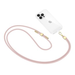 Smycz do Telefonu Tech-Protect C2S Rope Crossbody Strap - Jasnoróżowa ze Zotym
