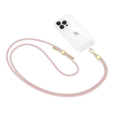 Smycz do Telefonu Tech-Protect C2S Rope Crossbody Strap - Jasnoróżowa ze Zotym
