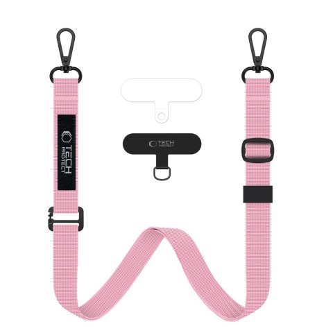 Smycz do Telefonu Tech-Protect C6S Rope Crossbody - Jasnoróżowa