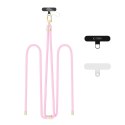 Smycz do Telefonu Tech-Protect C7S Rope Crossbody Strap - Jasnoróżowa ze Zotym