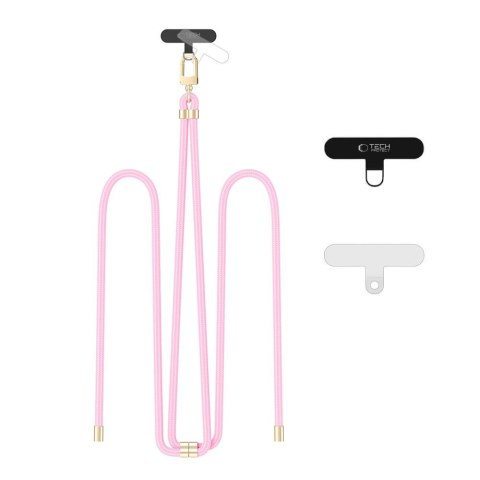 Smycz do Telefonu Tech-Protect C7S Rope Crossbody Strap - Jasnoróżowa ze Zotym