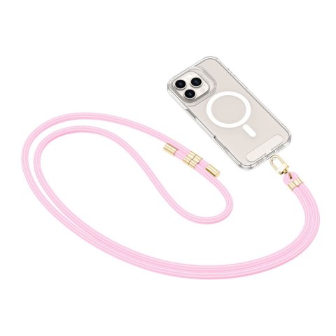Smycz do Telefonu Tech-Protect C7S Rope Crossbody Strap - Jasnoróżowa ze Zotym
