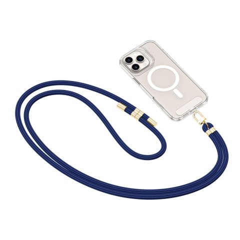 Smycz do Telefonu Tech-Protect C7S Rope Crossbody Strap - Granatowa ze Zotym