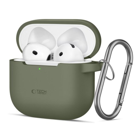 Tech-Protect Silicone Hook etui do Apple AirPods 4 / 5 oliwkowy
