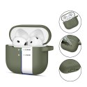 Tech-Protect Silicone Hook etui do Apple AirPods 4 / 5 oliwkowy