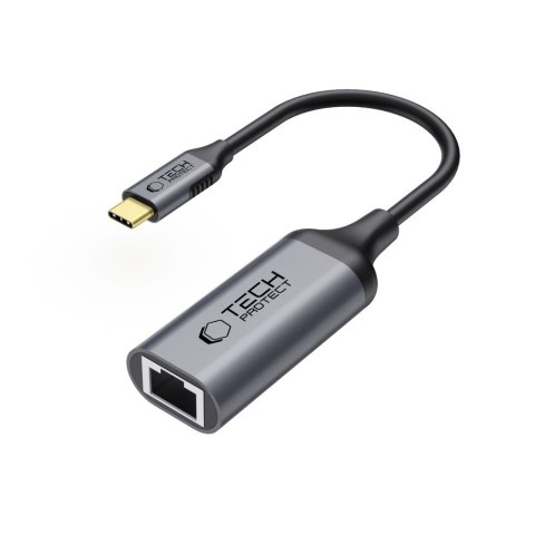 Tech-Protect UltraBoost Adapter USB-C do Ethernet RJ45 1000Mbps Czarny