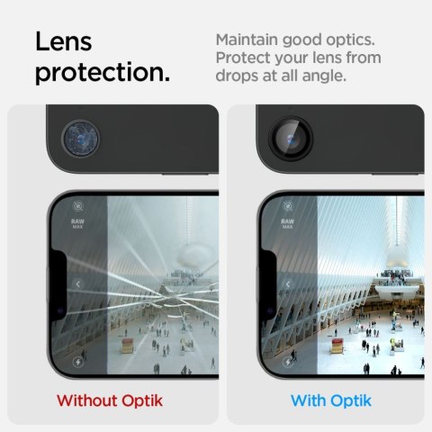 Osłona Aparatu Spigen Optik Pro Glas.tR 'EZ Fit' Camera Protector 2-Pack iPhone 16e - Czarna