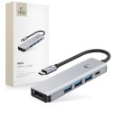 Tech-Protect HB01 Adapter Hub 5w1 Type-C + USB3.0 + HDMI 4K 60Hz + PD100W Szary Space