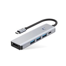 Tech-Protect HB01 Adapter Hub 5w1 Type-C + USB3.0 + HDMI 4K 60Hz + PD100W Szary Space