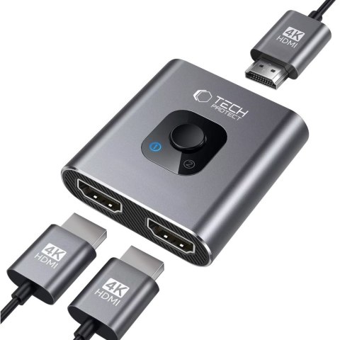 Tech-Protect HB07 Adapter Hub 2w1 HDMI 4K 60Hz Szary Space