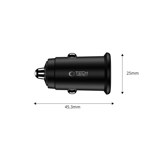 Ładowarka Samochodowa Tech-Protect CC02 2-Portowa PD 35W / QC3.0 - Czarna