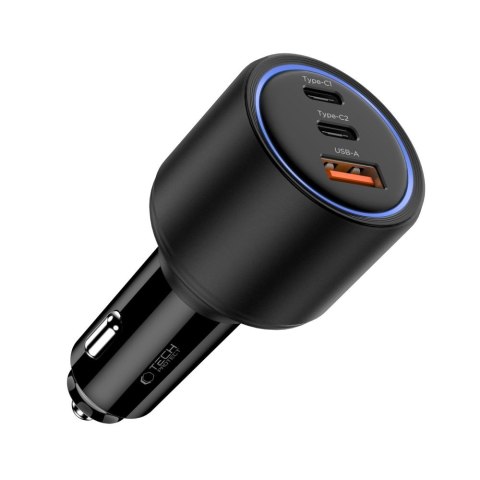 Ładowarka Samochodowa Tech-Protect CC04 3-Portowa PD 130W - Czarna