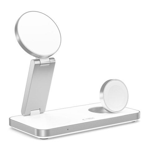 Tech-Protect Qi15W-A47 3w1 magnetyczna Ładowarka bezprzewodowa MagSafe biały